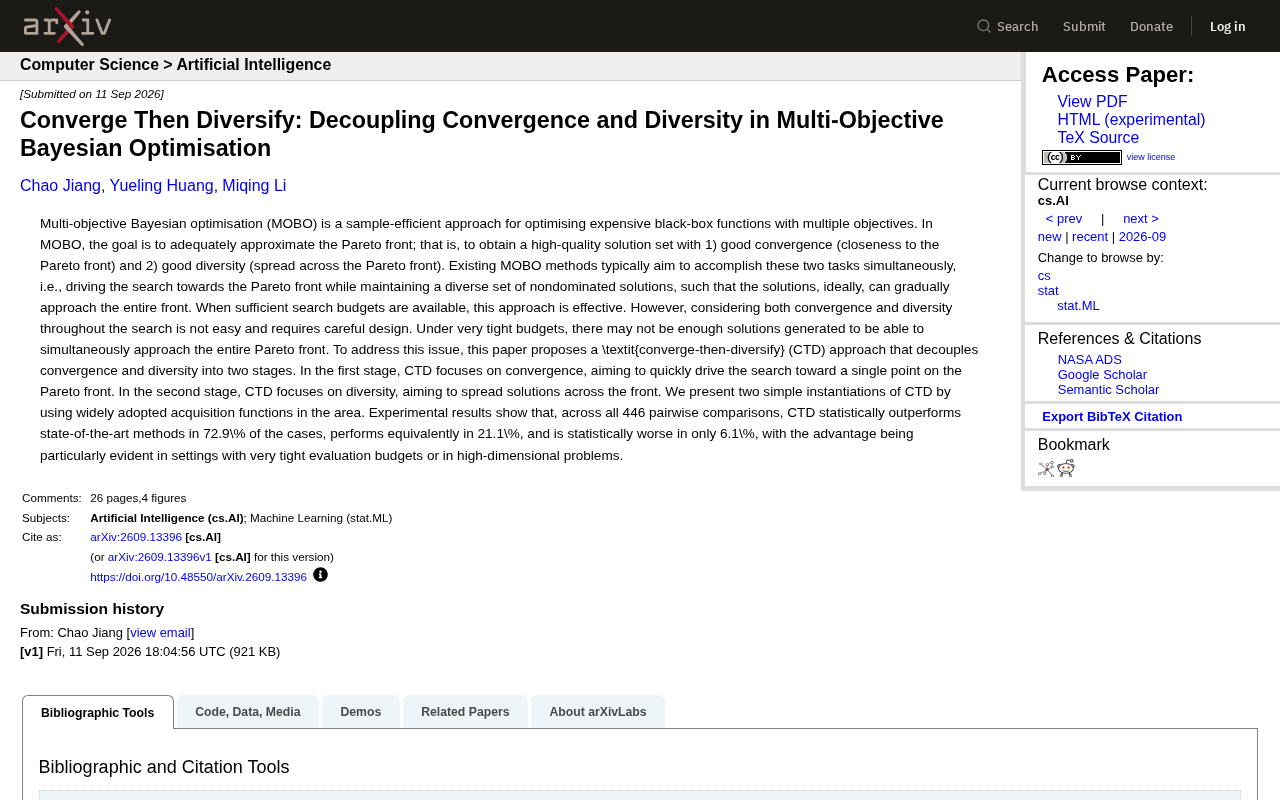 Converge First, Then Diversify: CTD — A New Paradigm for Multi-Objective Bayesian Optimization