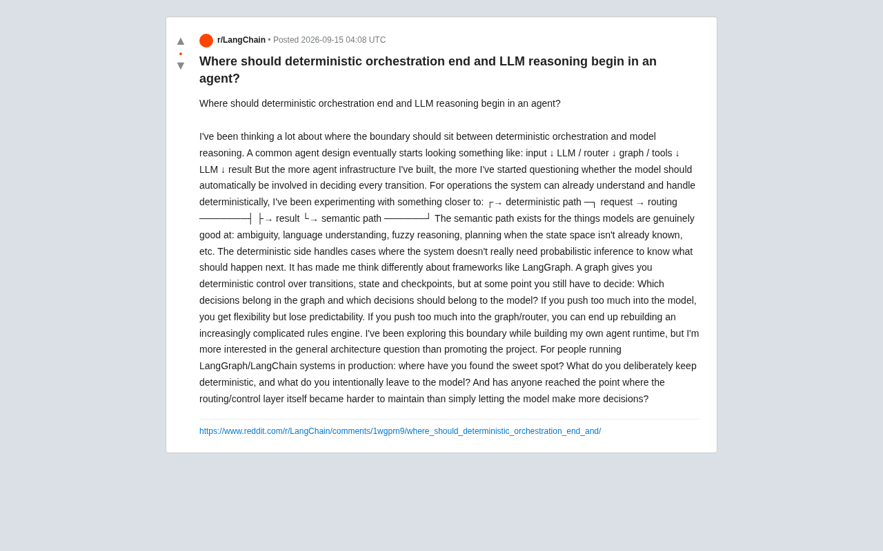 The Core Architecture Decision in AI Agents: Where Should You Draw the Line Between Deterministic Orchestration and LLM Reasoning?
