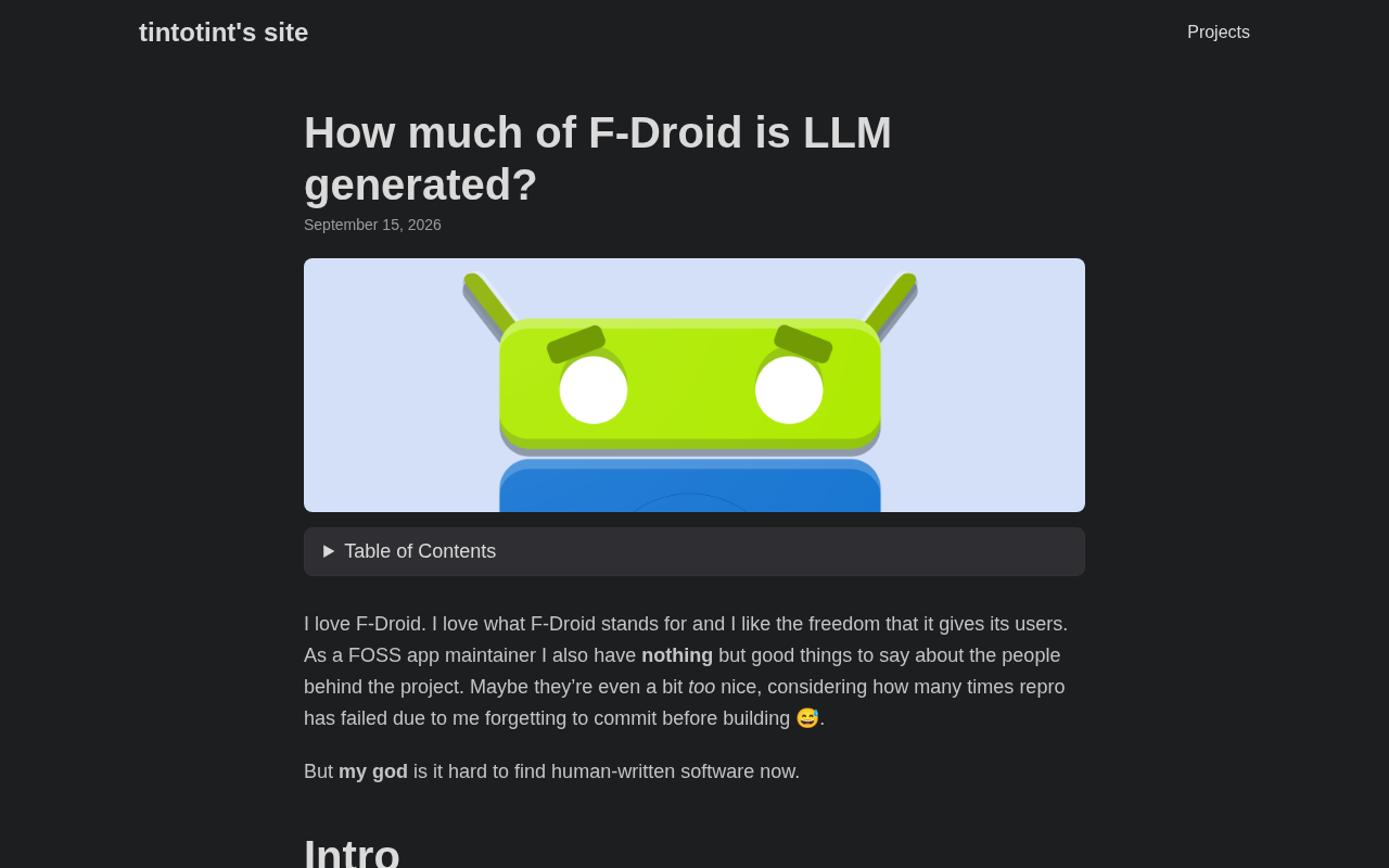 How Much of F-Droid's Code Is LLM-Generated? A New Open Source Controversy