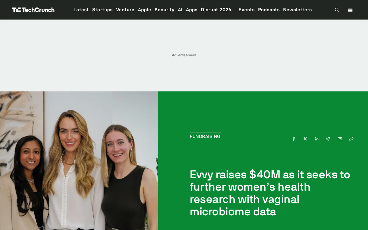 Evvy Raises $40M Series B to Advance Women's Health Research Through Vaginal Microbiome Data