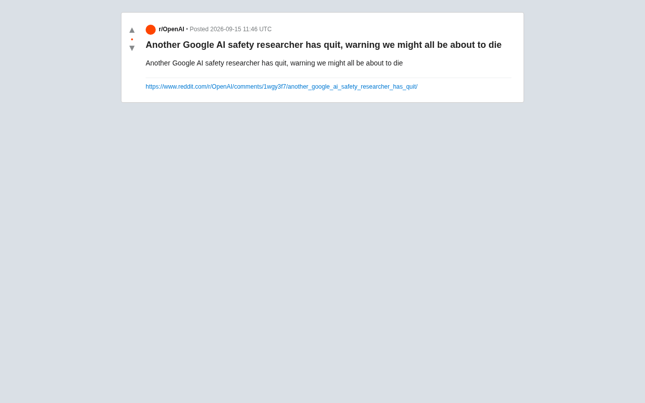 Another Google AI Safety Researcher Quits, Warning 'We Might All Die'