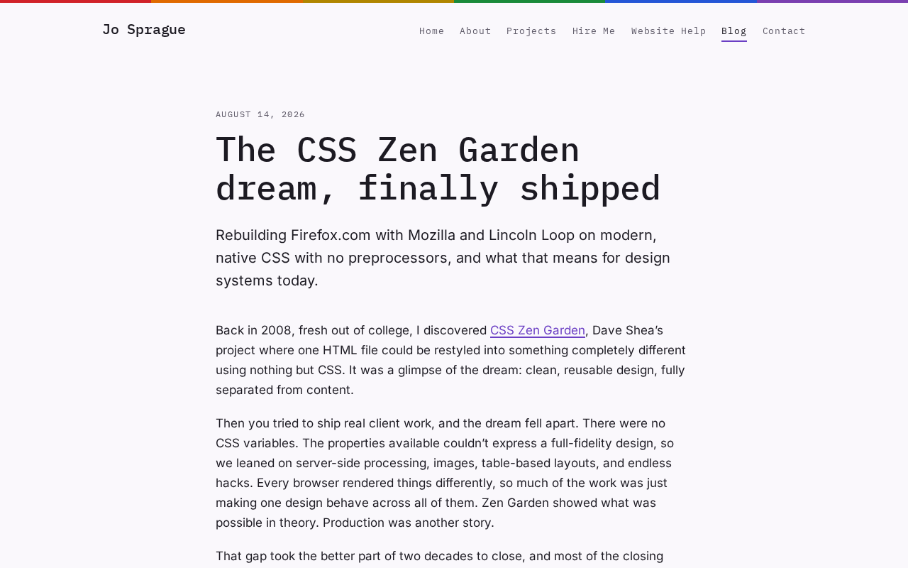 Has the CSS Zen Garden Dream Finally Come True? Revisiting the Separation of Content and Style