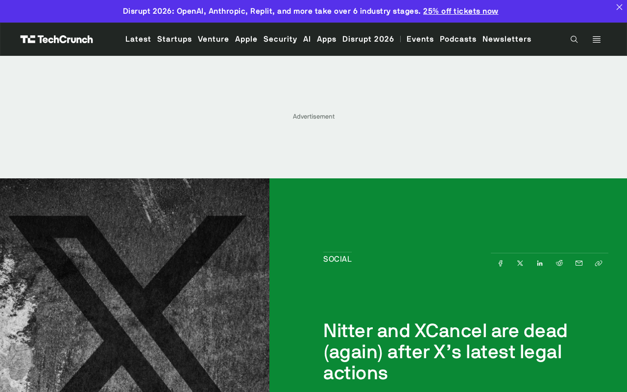 X's Legal Pressure Forces Nitter and XCancel to Shut Down Again