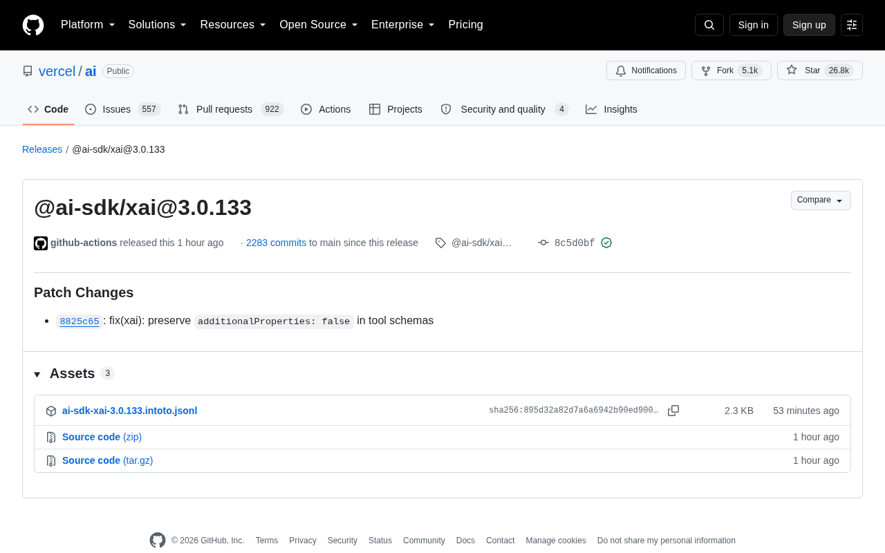 Vercel AI SDK xAI Adapter 3.0.133 Patch Explained