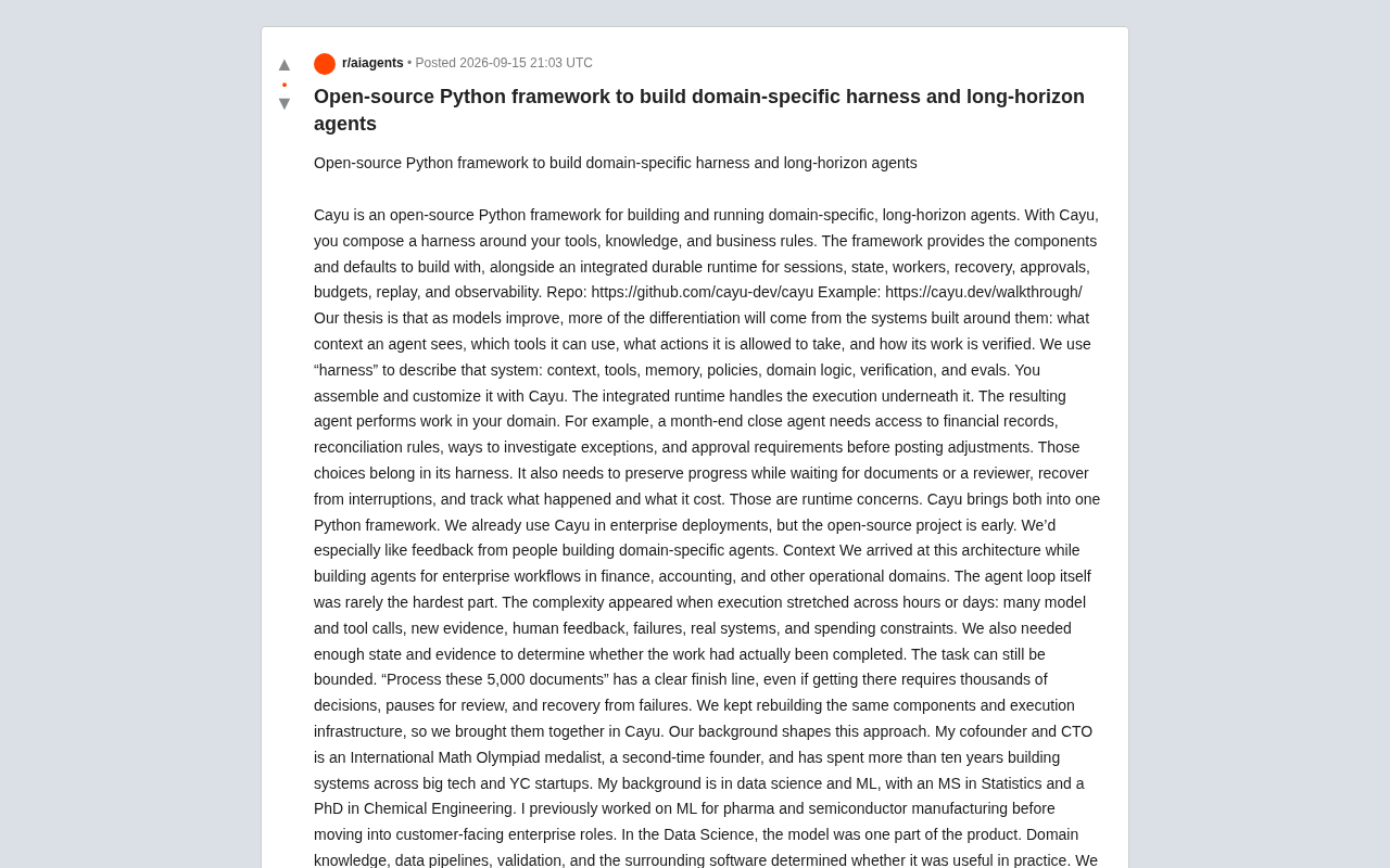 Cayu:构建长周期领域智能体的开源Python框架