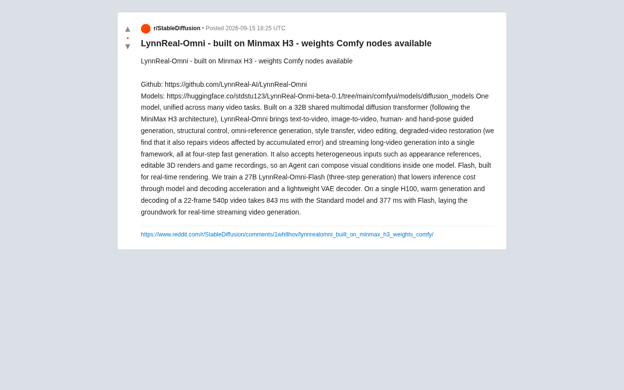 LynnReal-Omni: 32B Unified Video Diffusion Model Goes Open Source with Multi-Task Coverage in Four Steps