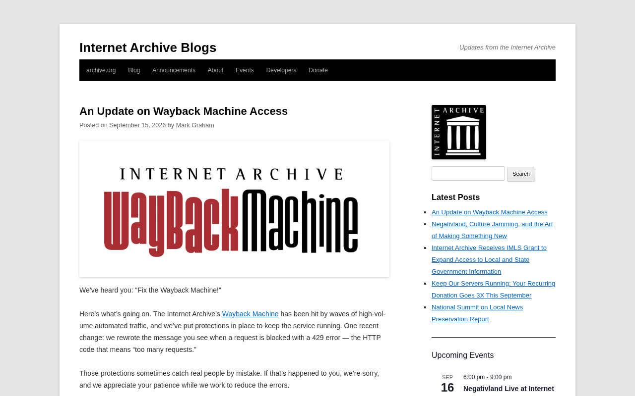 Internet Archive Updates Wayback Machine Access Policy