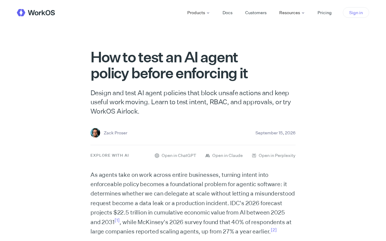 AI Agent Policy Testing