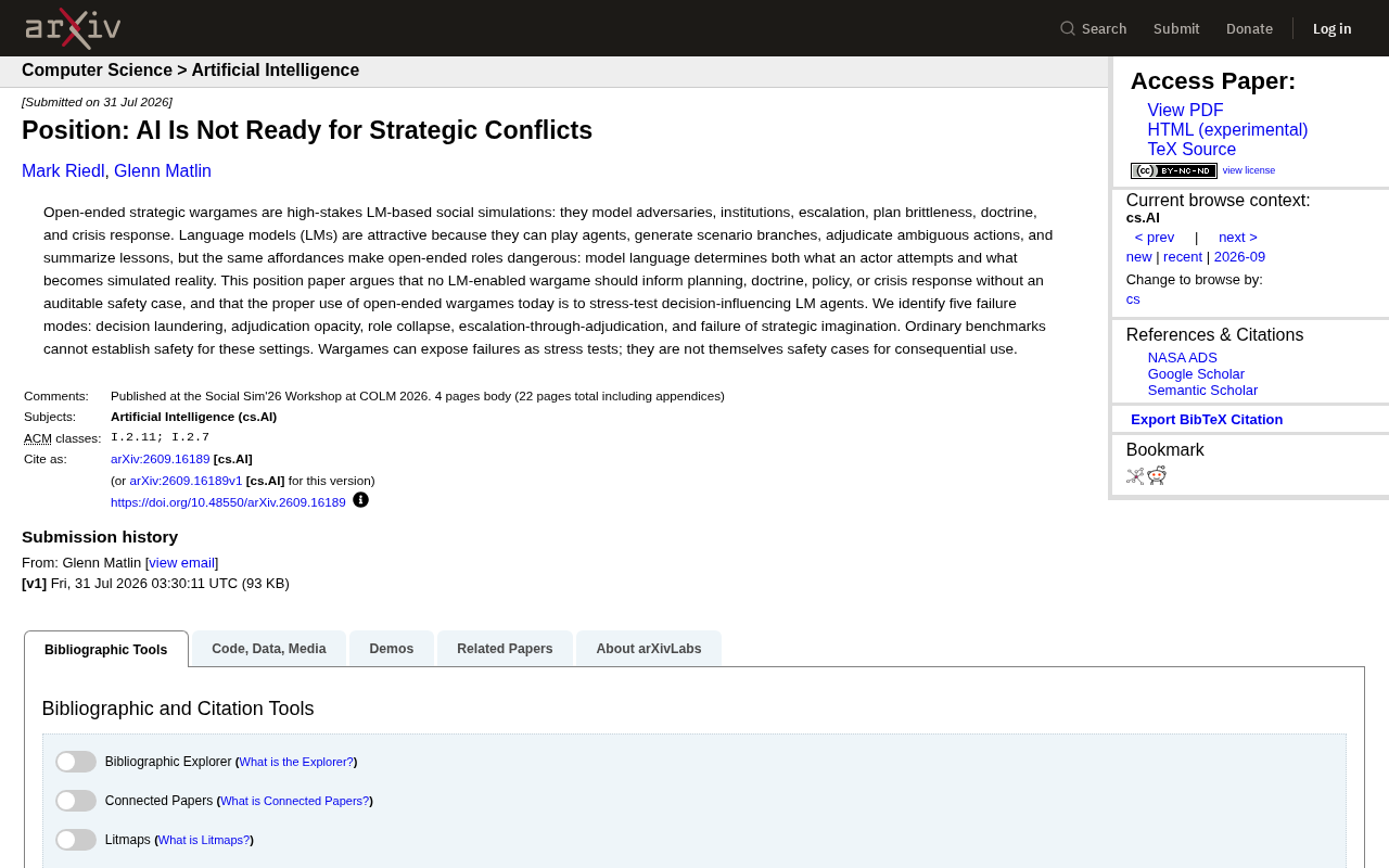 Position: AI Is Not Ready for Strategic Conflicts