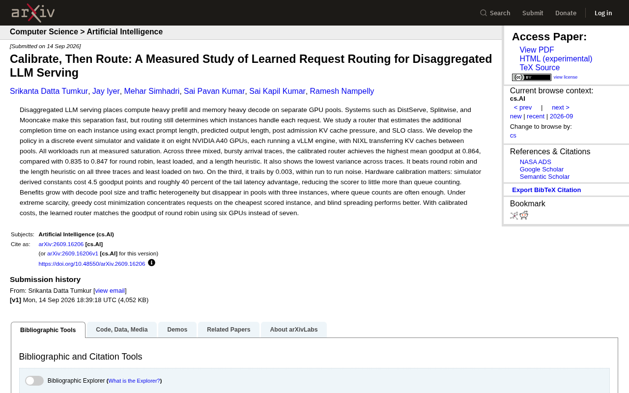 Calibrate, Then Route: Intelligent Request Scheduling for Disaggregated LLM Serving
