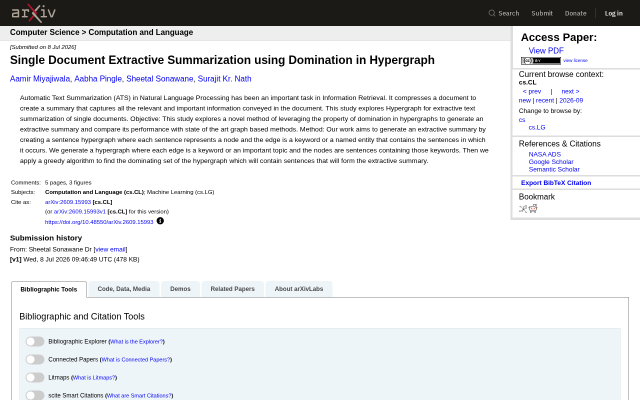 Hypergraph Dominating Sets: A Novel Approach to Extractive Text Summarization