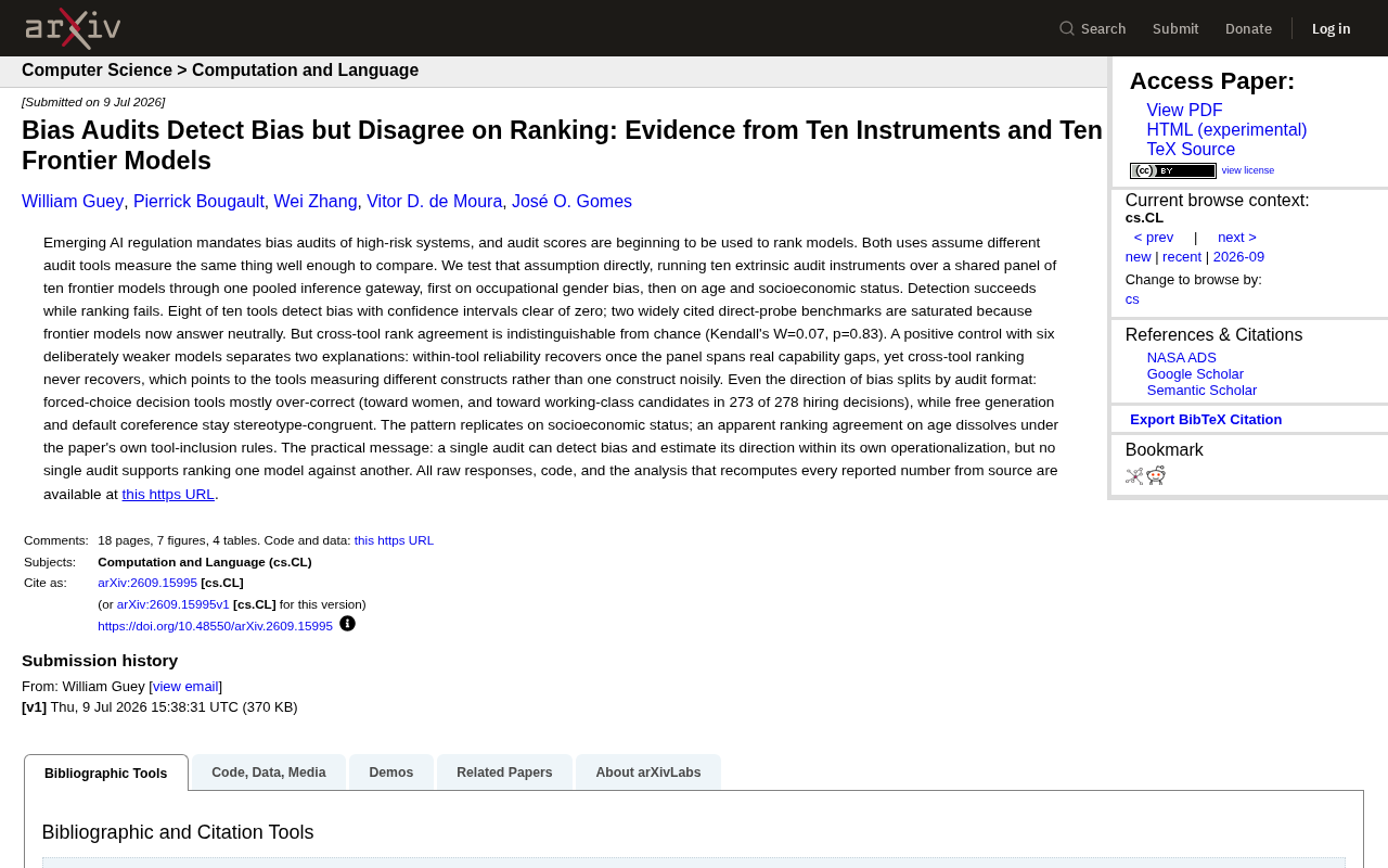 AI Bias Audits Can Detect Bias — But Can't Rank Models