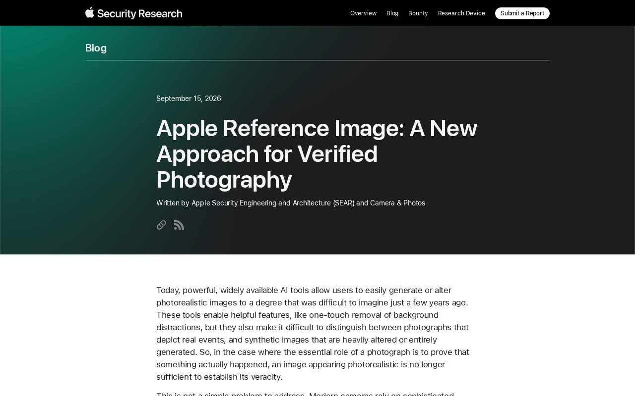 Apple Reference Image: A New Paradigm for Verifiable Photography