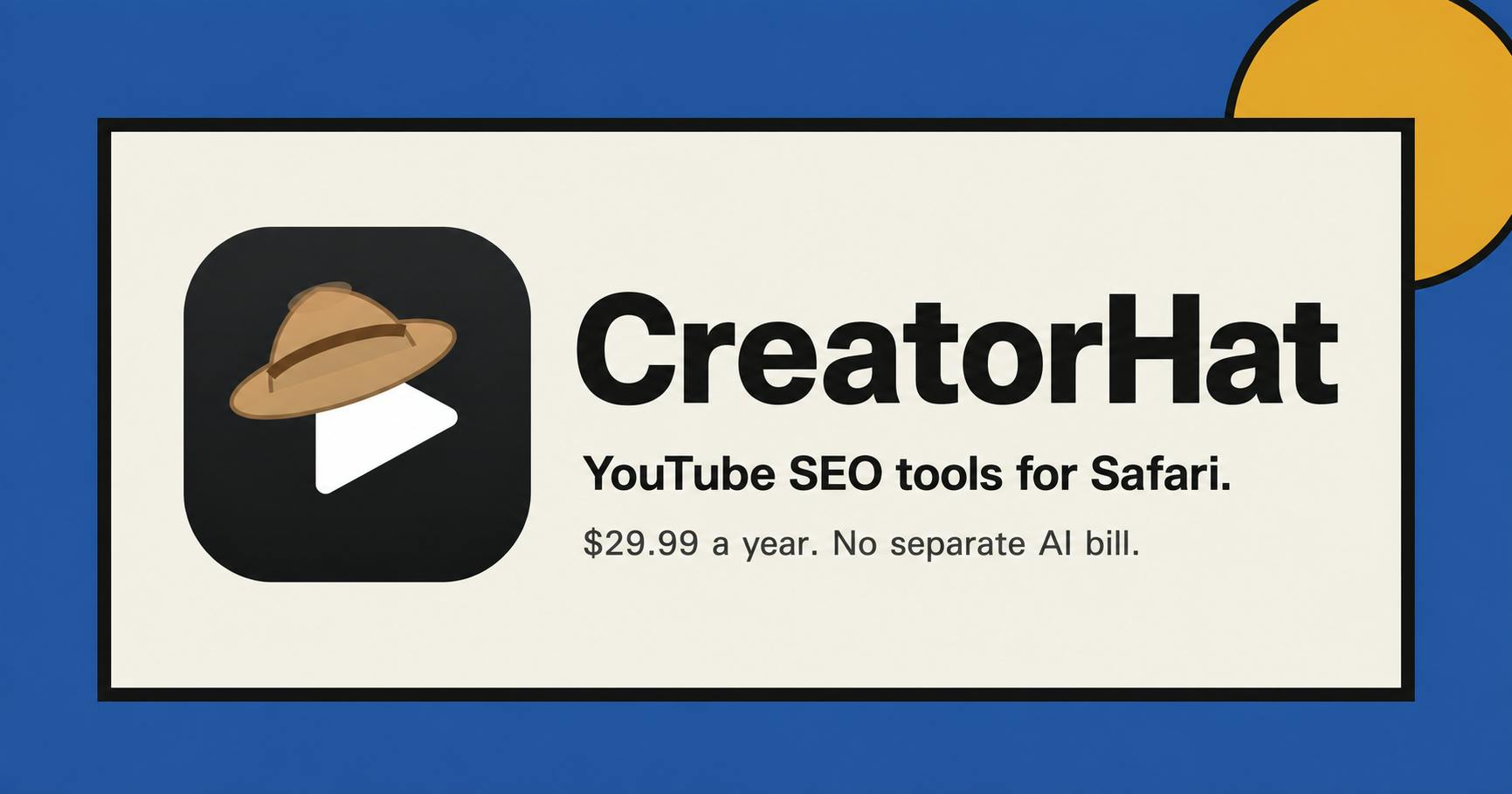CreatorHat:融合Apple Intelligence的Safari版YouTube SEO工具
