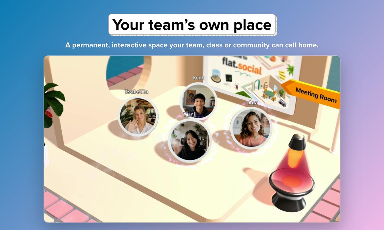 flat.social: A 3D Virtual Social Space Built for Remote Teams