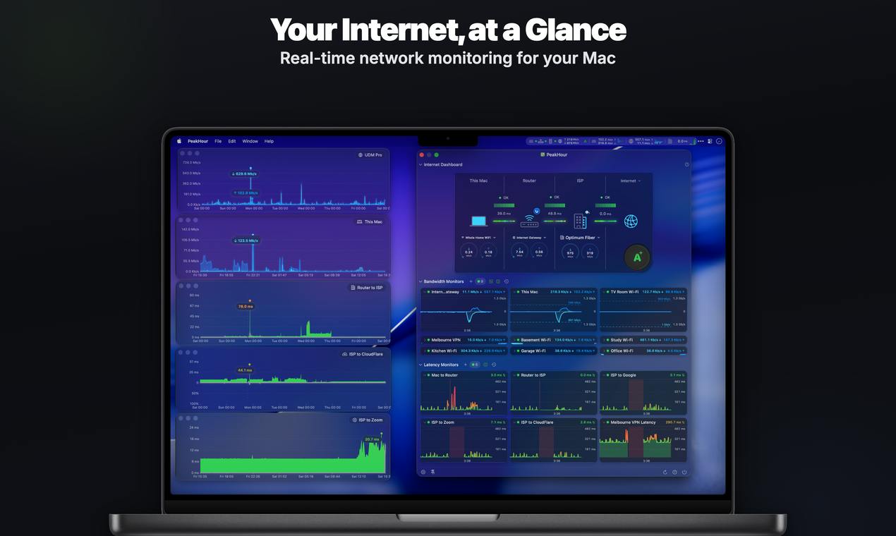 PeakHour 6:Mac 实时网络监控工具,AI 顾问一键评级你的网速