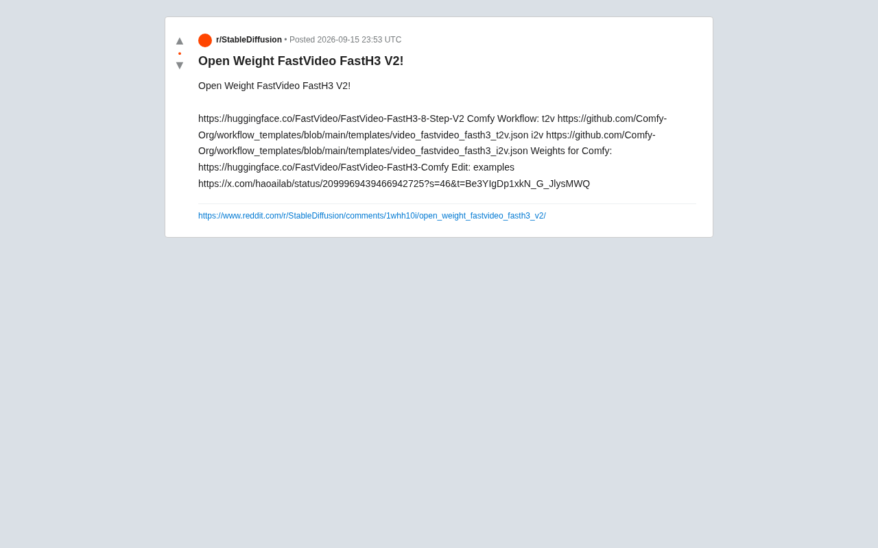 FastVideo FastH3 V2 Open Source Release: An Efficient Video Model with 8-Step Generation