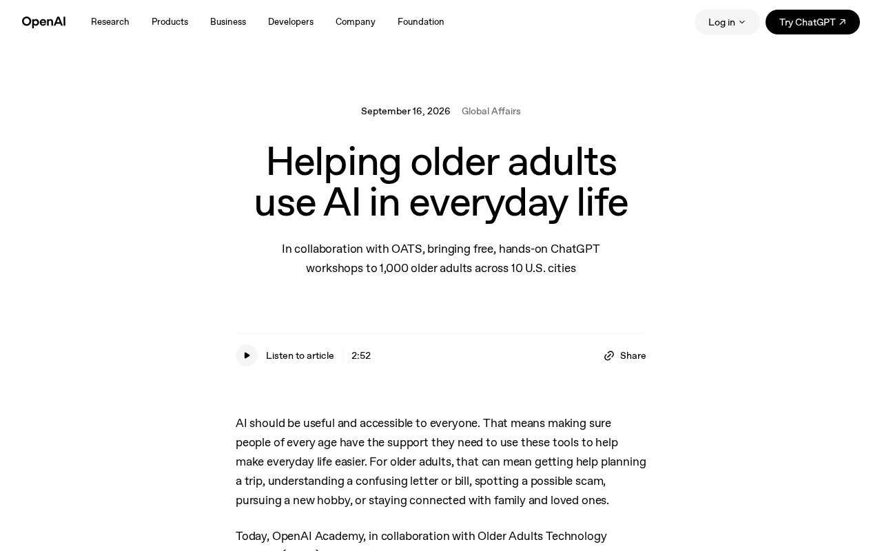 OpenAI and AARP partner to help seniors use AI