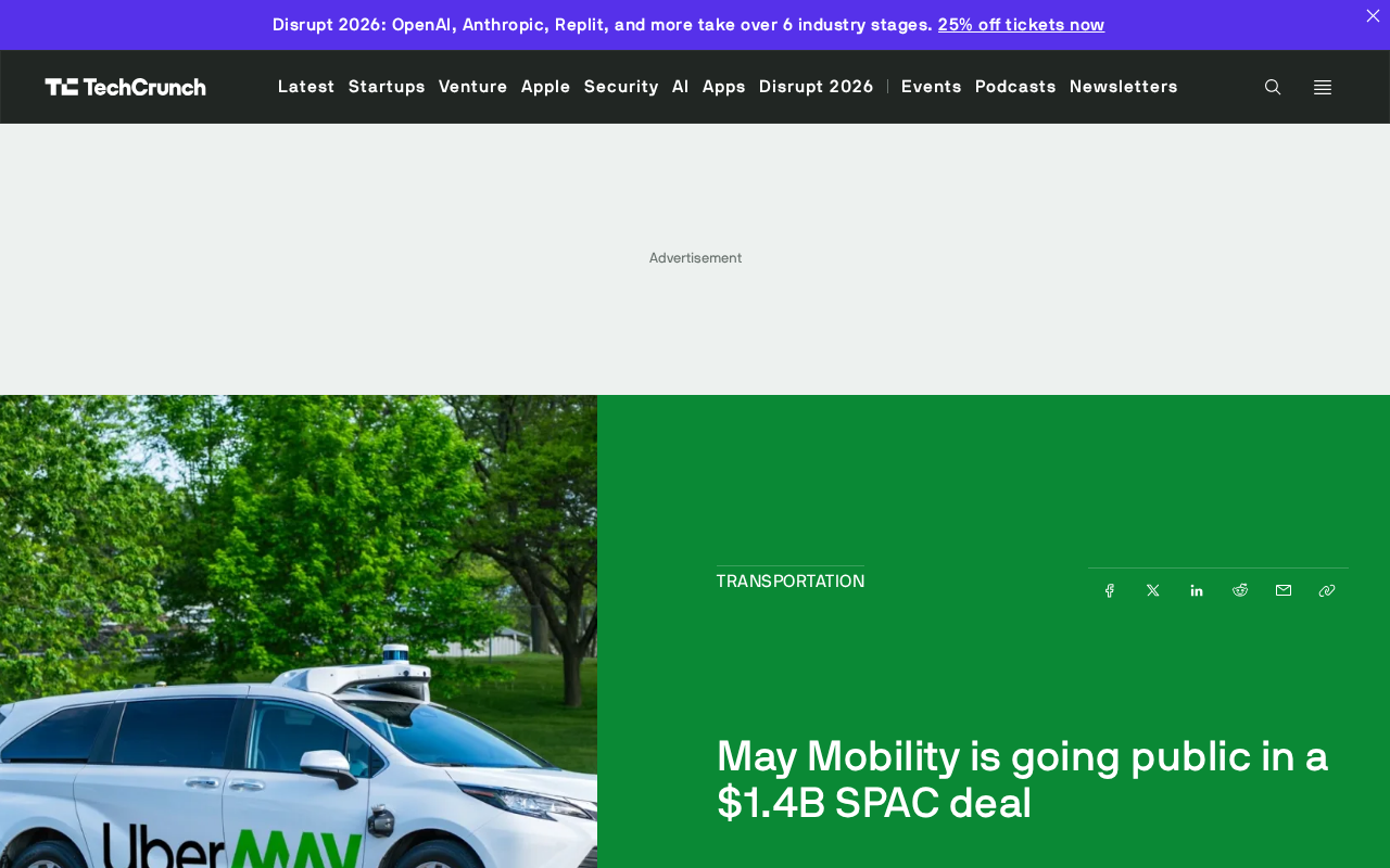 May Mobility is going public in a $1.4B SPAC deal