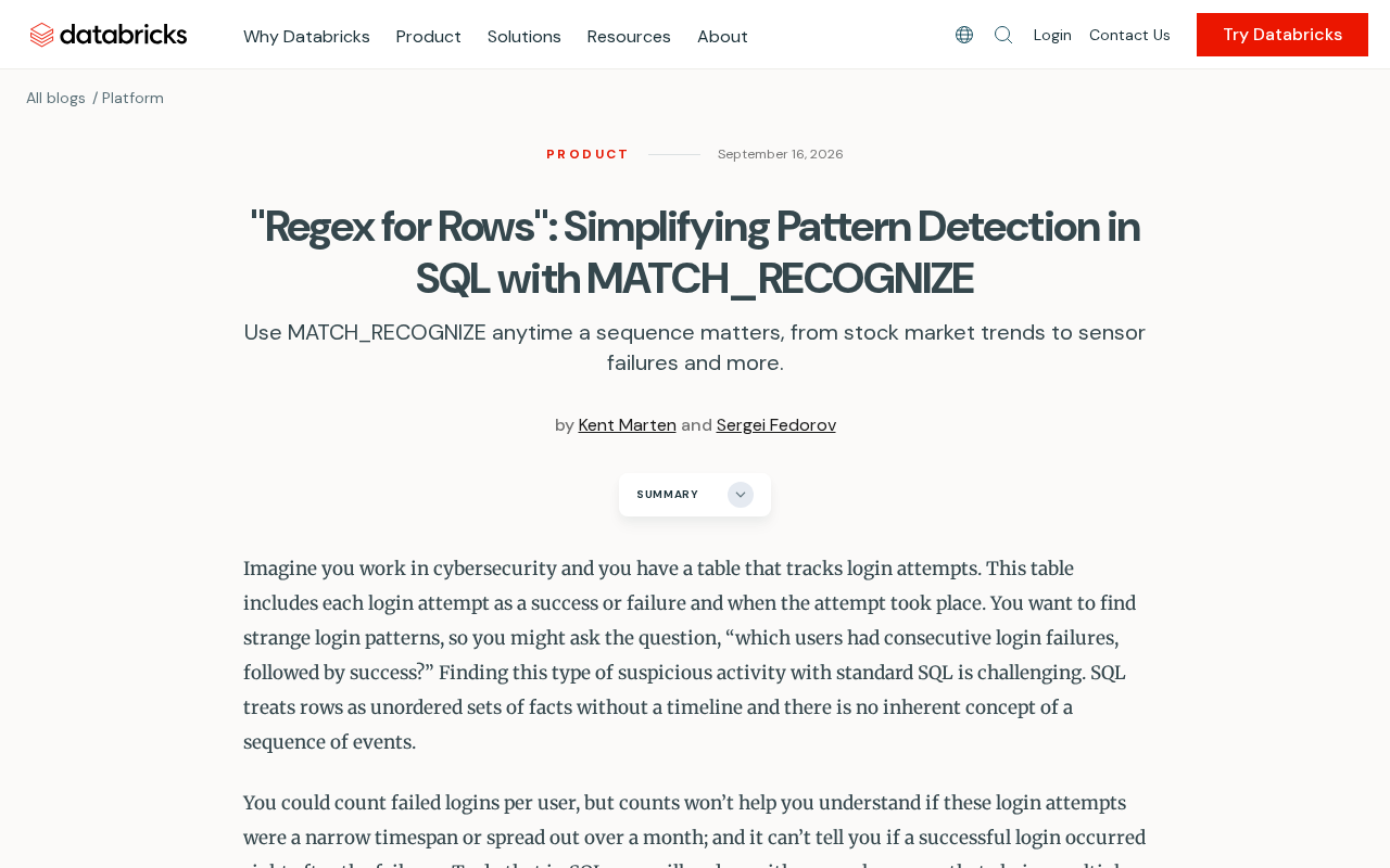 SQL Row Pattern Matching: Implementing "Row-Level Regex" with MATCH_RECOGNIZE