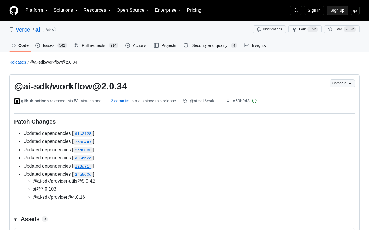 @ai-sdk/workflow 2.0.34 Released: A Deep Dive into the Vercel AI SDK Dependency Update