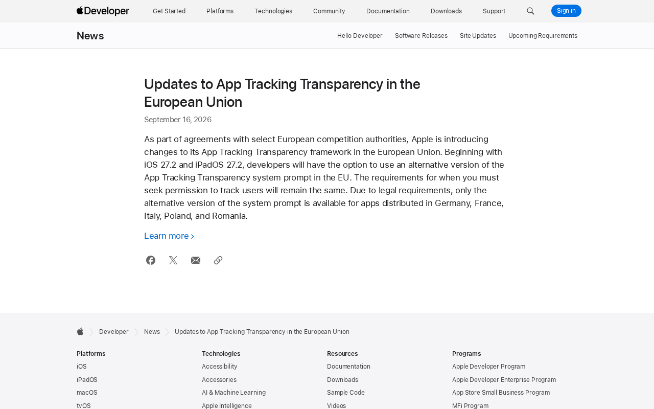 Apple Adjusts EU App Tracking Transparency Framework: Introducing Alternative System Prompt