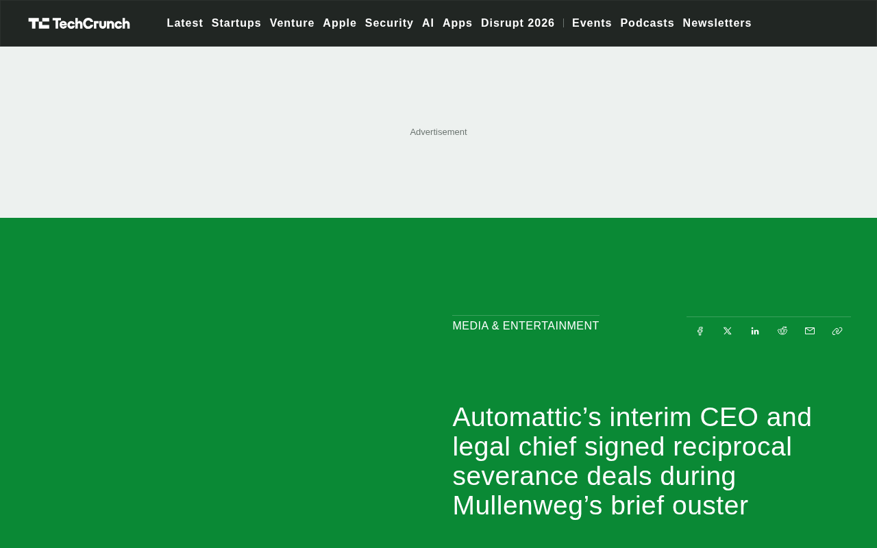 Automattic高管在Mullenweg短暂离任期间签署互惠离职协议
