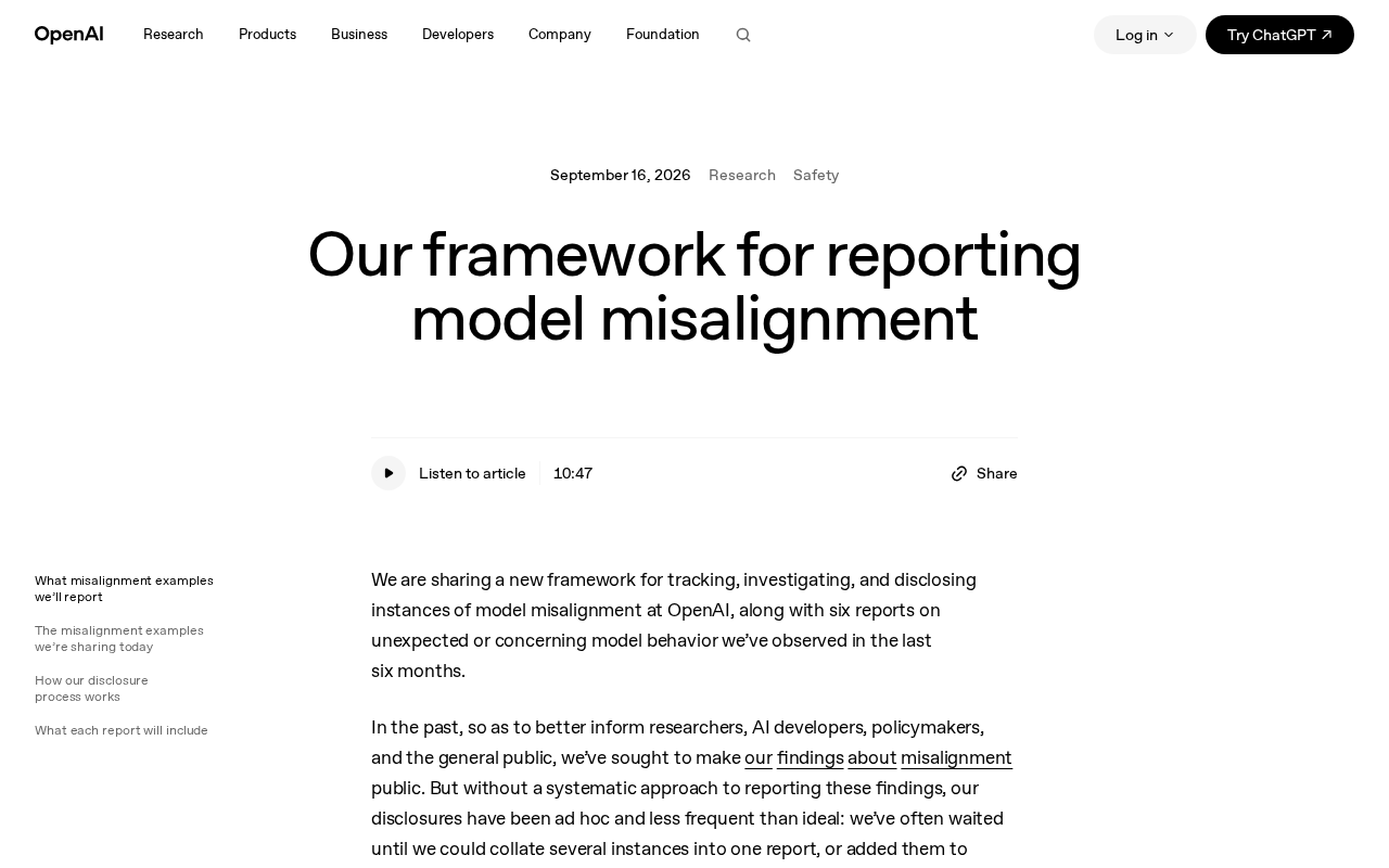 OpenAI Releases Model Misalignment Reporting Framework: How to Track and Disclose Abnormal AI Behavior