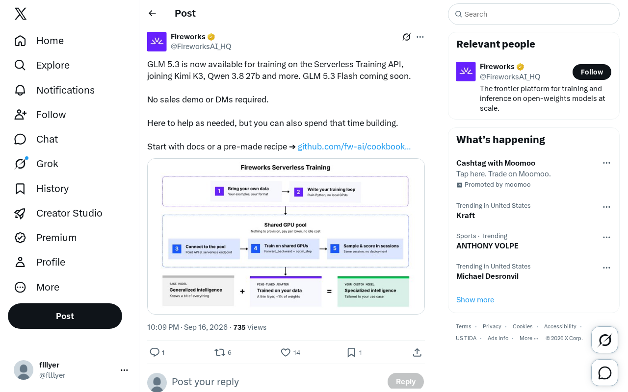 GLM 5.3 Now Available on Serverless Training API — No Sales Process Required