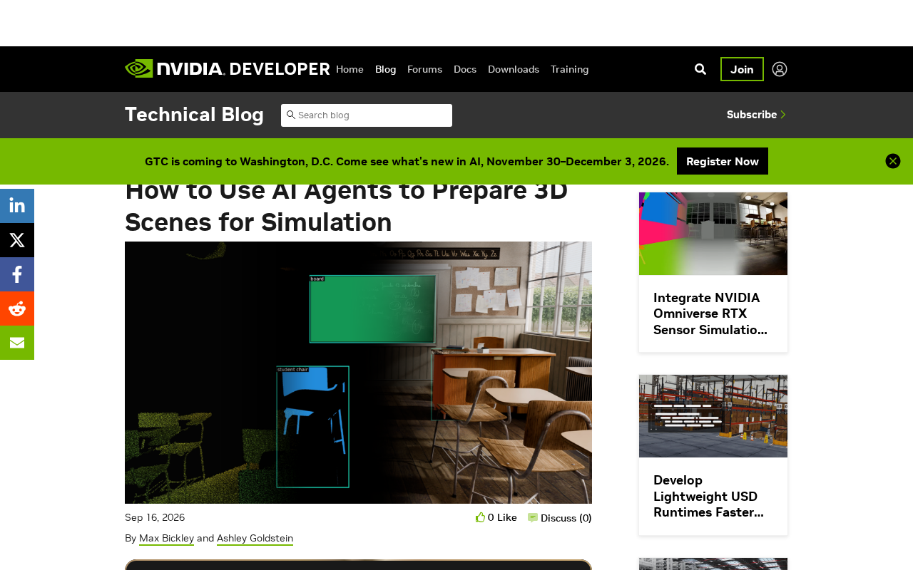 Preparing 3D Scenes with Agentic AI