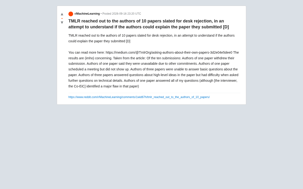 TMLR's Bold Experiment: Asking Authors to Explain Their Own Papers — The Results Are Alarming