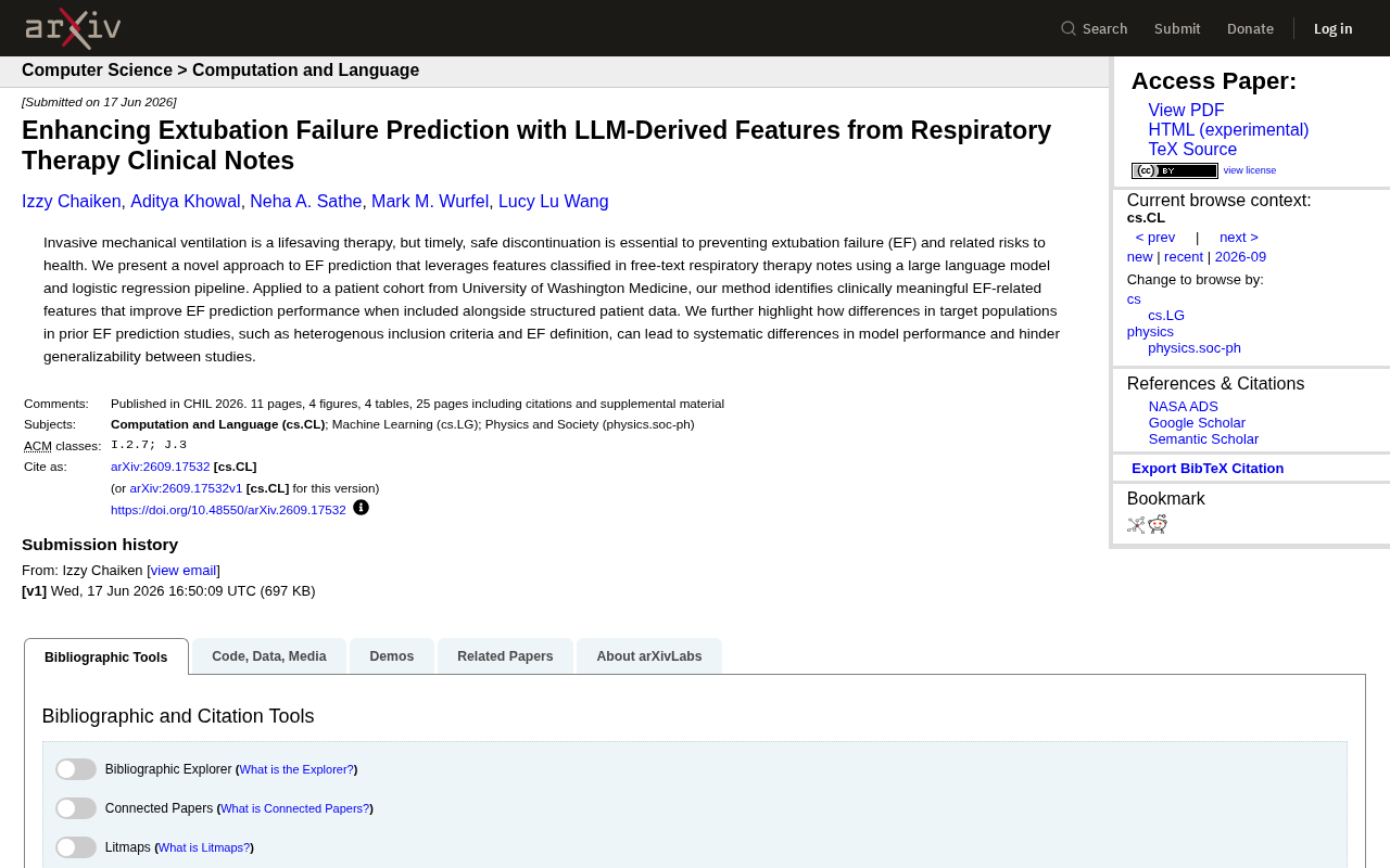 LLM-Extracted Features from Clinical Notes Improve Extubation Failure Prediction