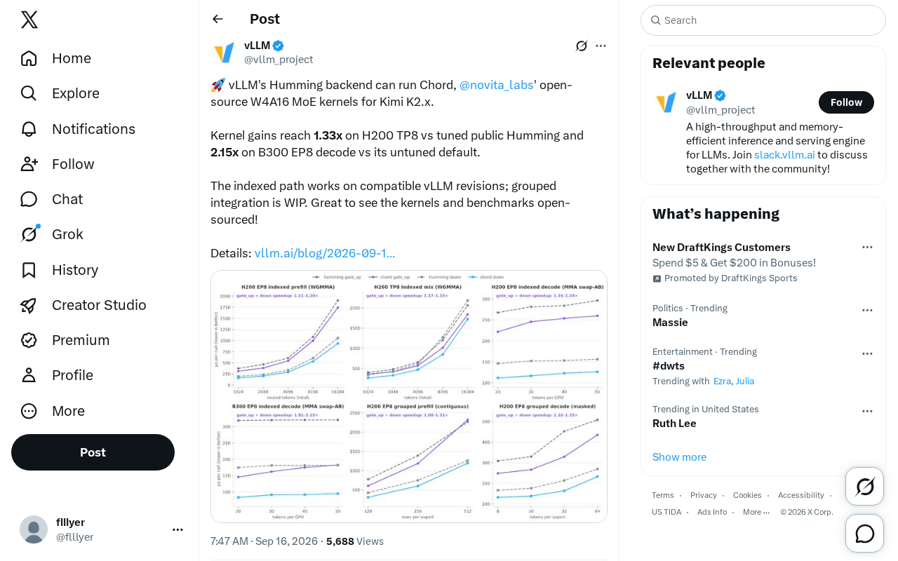 vLLM Integrates Chord Kernel: Up to 2.15x Inference Speedup for Kimi K2.x