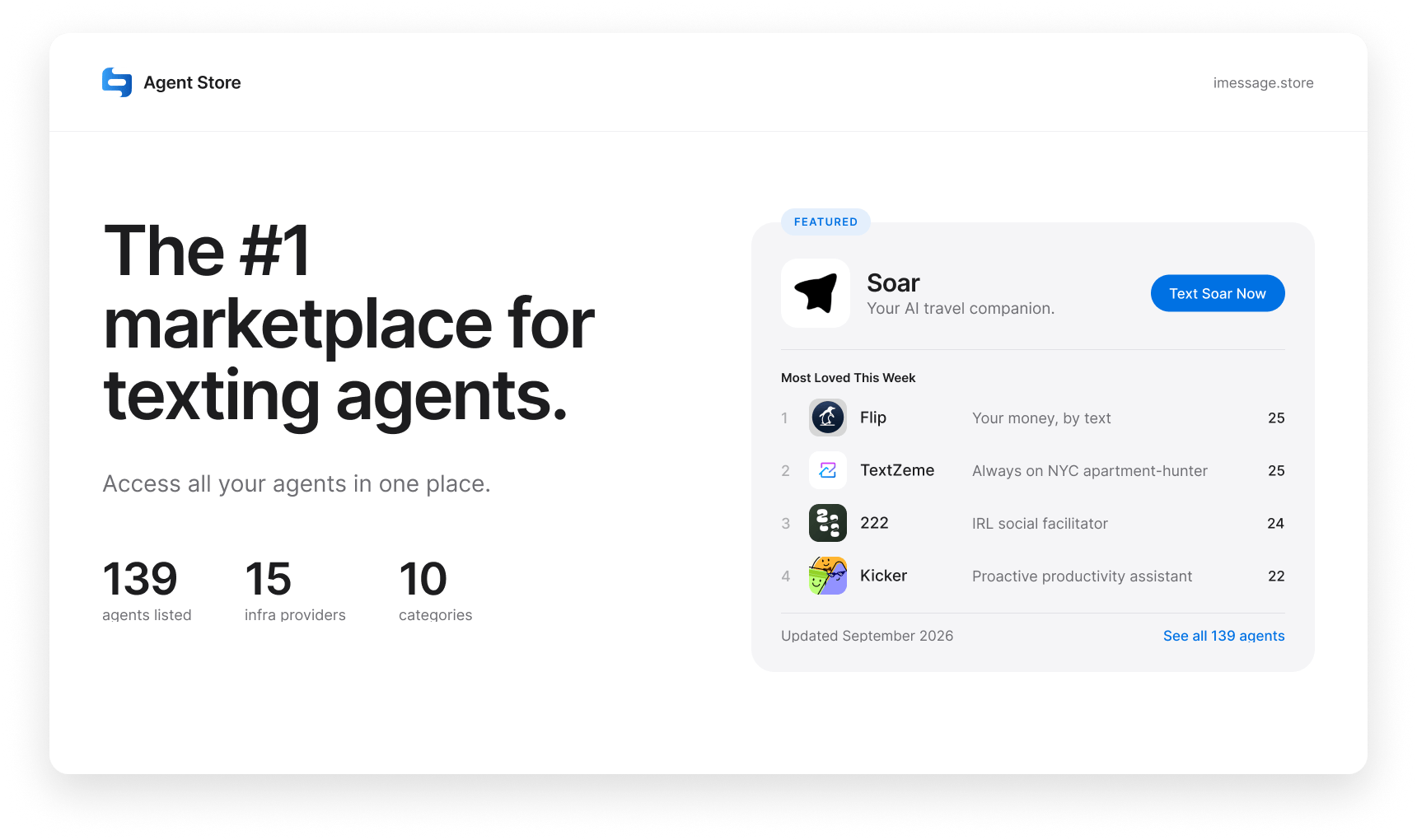 Text Agent Store: An AI Agent Marketplace You Can Access by Text Message
