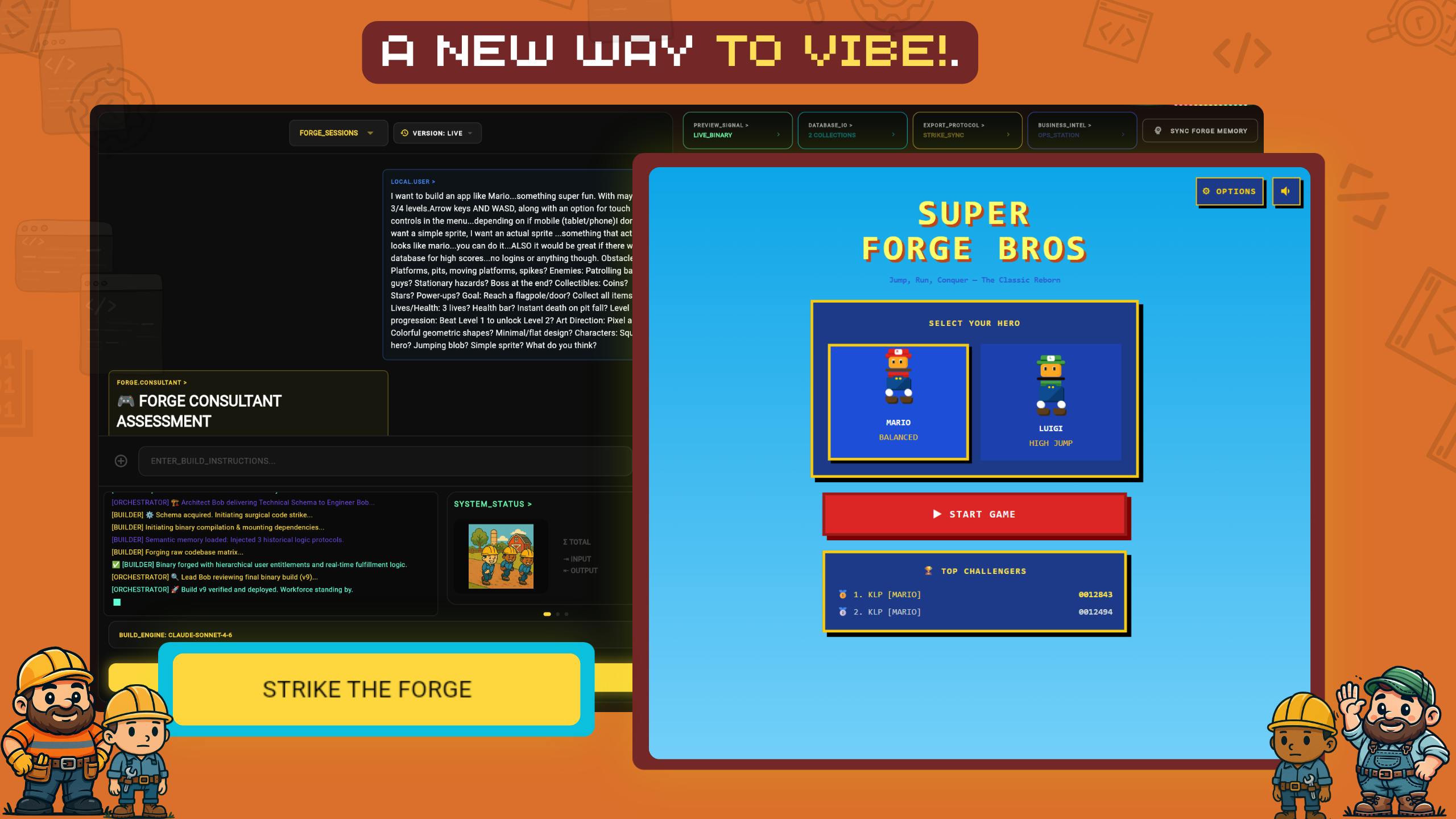 The Forge:用一句话描述创意,AI团队帮你建站、部署与运营