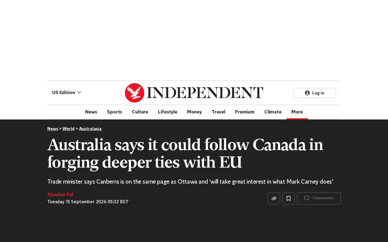 Australia Considers Following Canada's Lead to Deepen EU Ties
