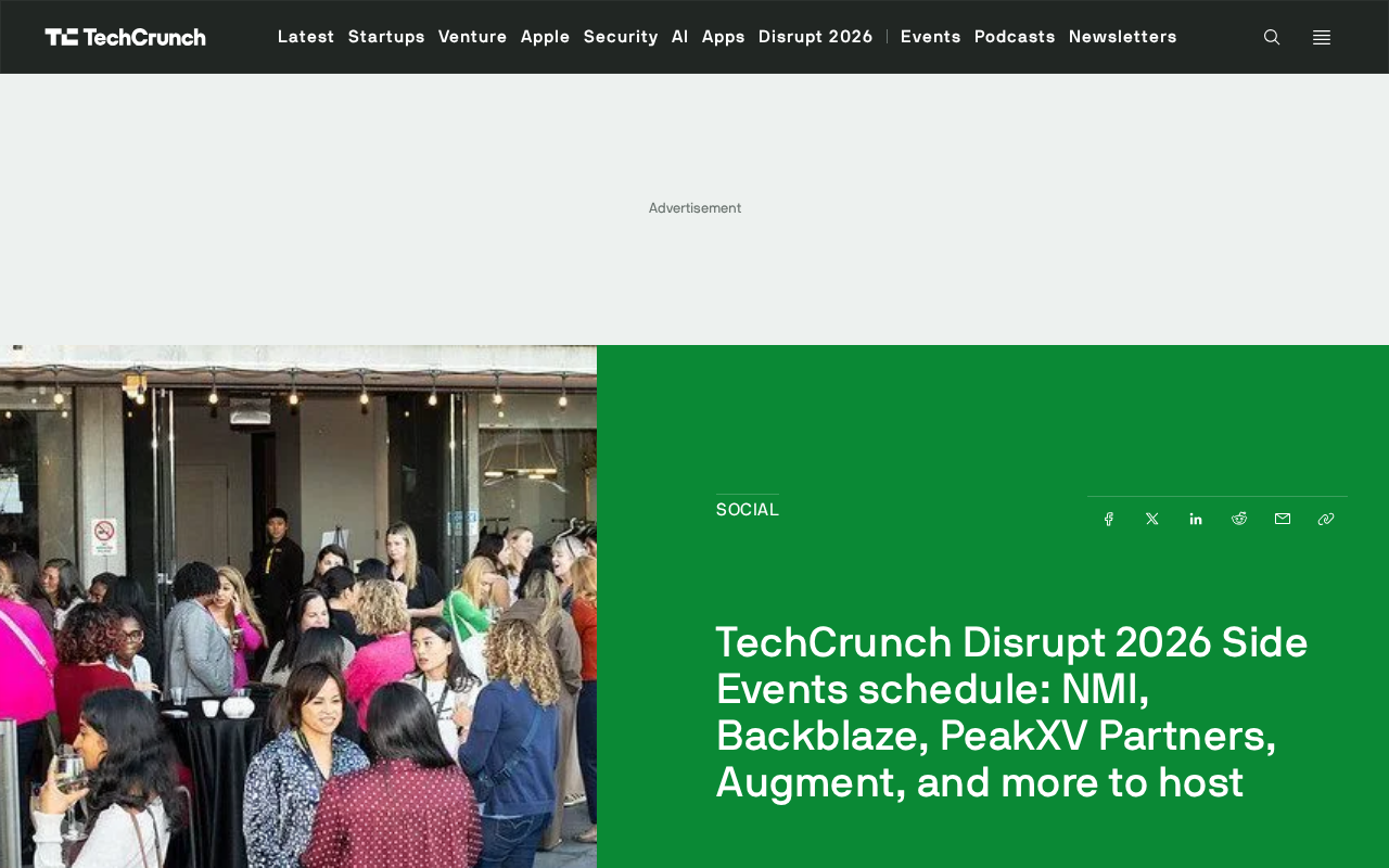 TechCrunch Disrupt 2026 场边活动一览:NMI、Backblaze等企业将主办