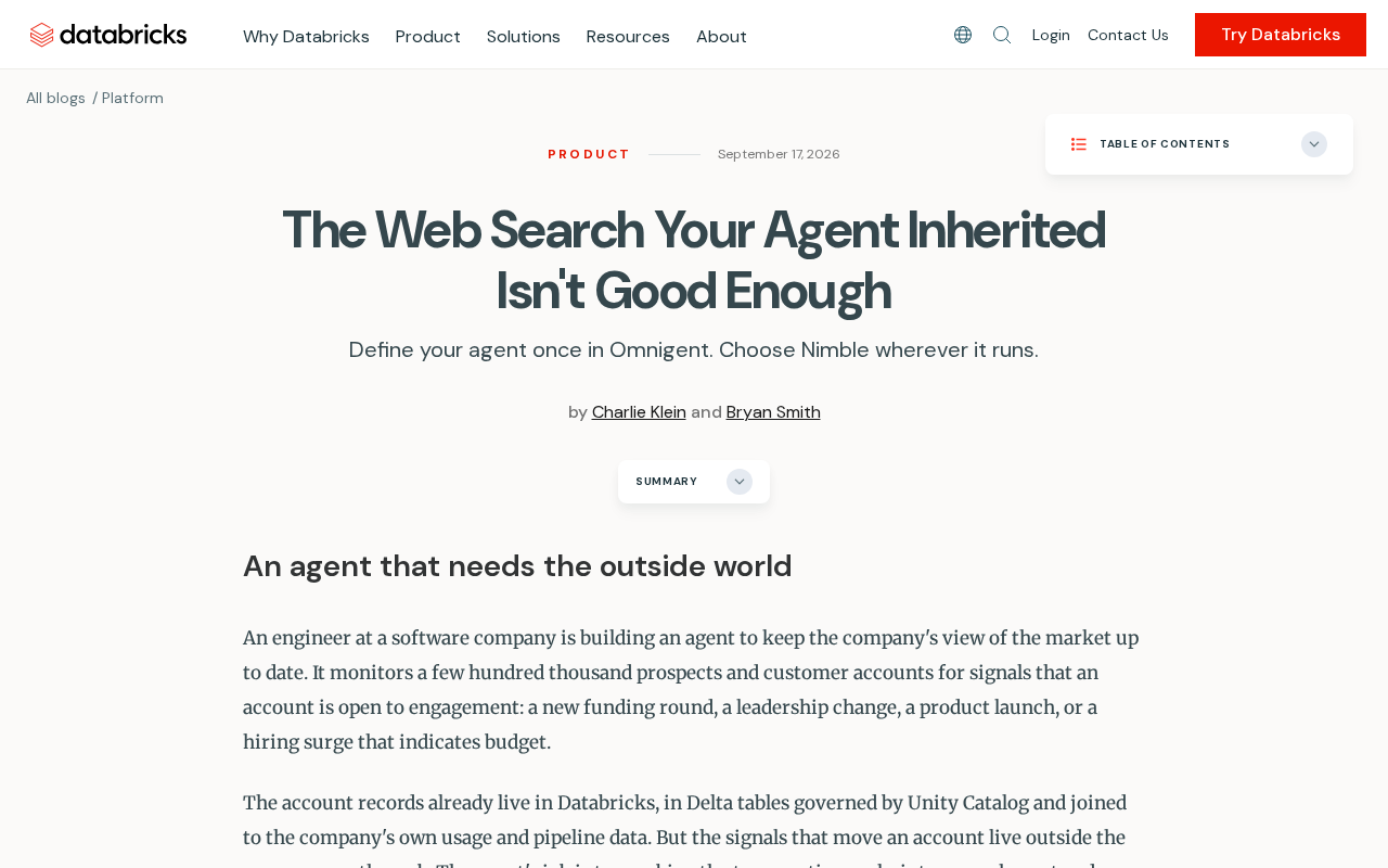 rss source: The Web Search Your Agent Inherited Isn't Good Enough