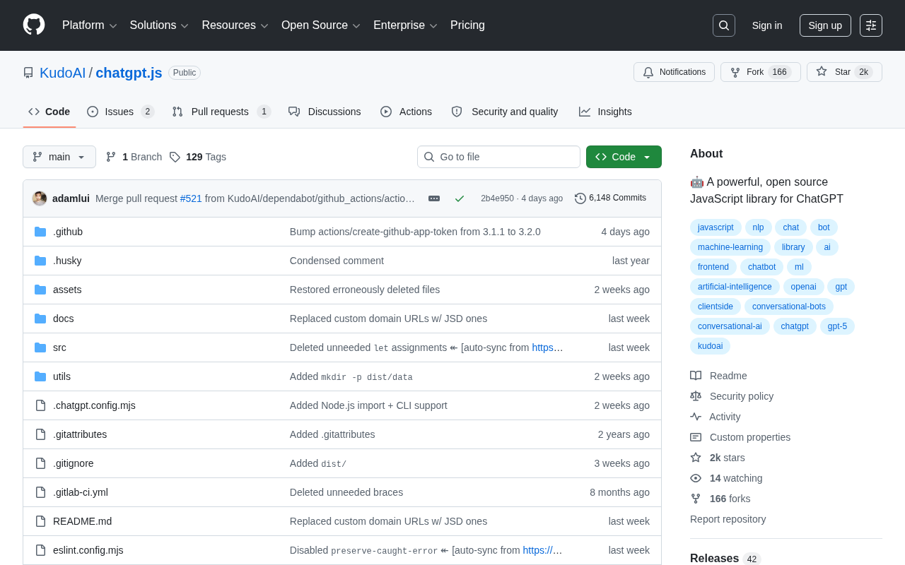 chatgpt.js: An Open-Source JS Library for ChatGPT Interaction in One Line of Code