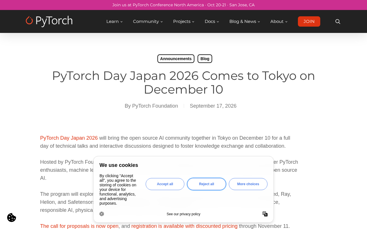 PyTorch Day Japan 2026 Coming to Tokyo on December 10