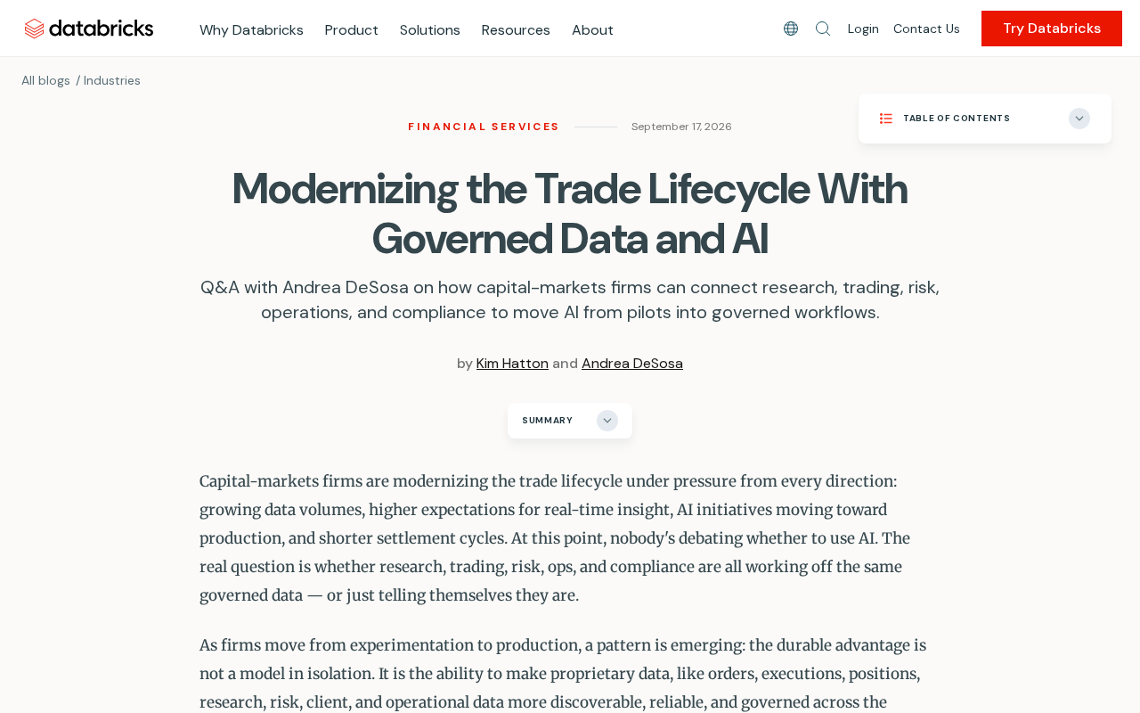 rss source: Modernizing the Trade Lifecycle With Governed Data and AI
