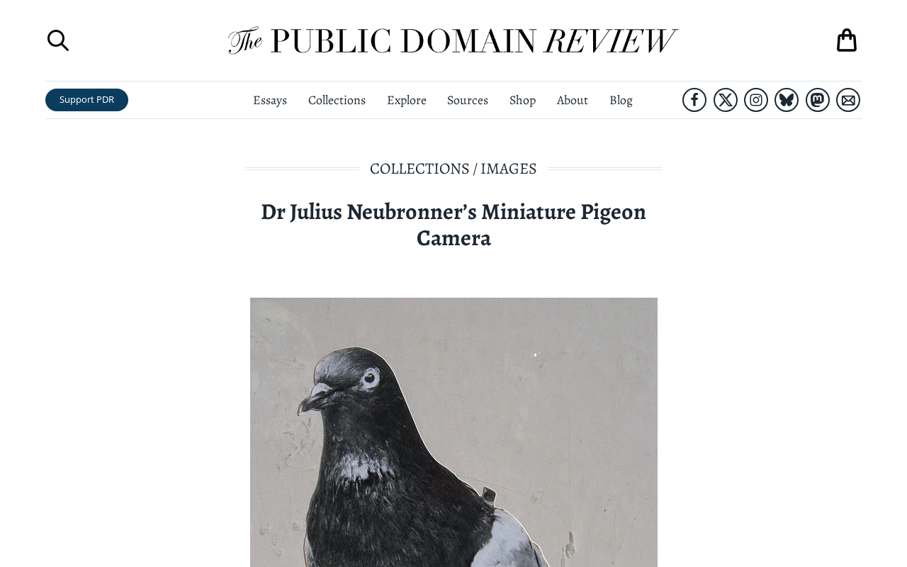 Aerial Reconnaissance a Century Ago: Neubronner's Miniature Pigeon Camera
