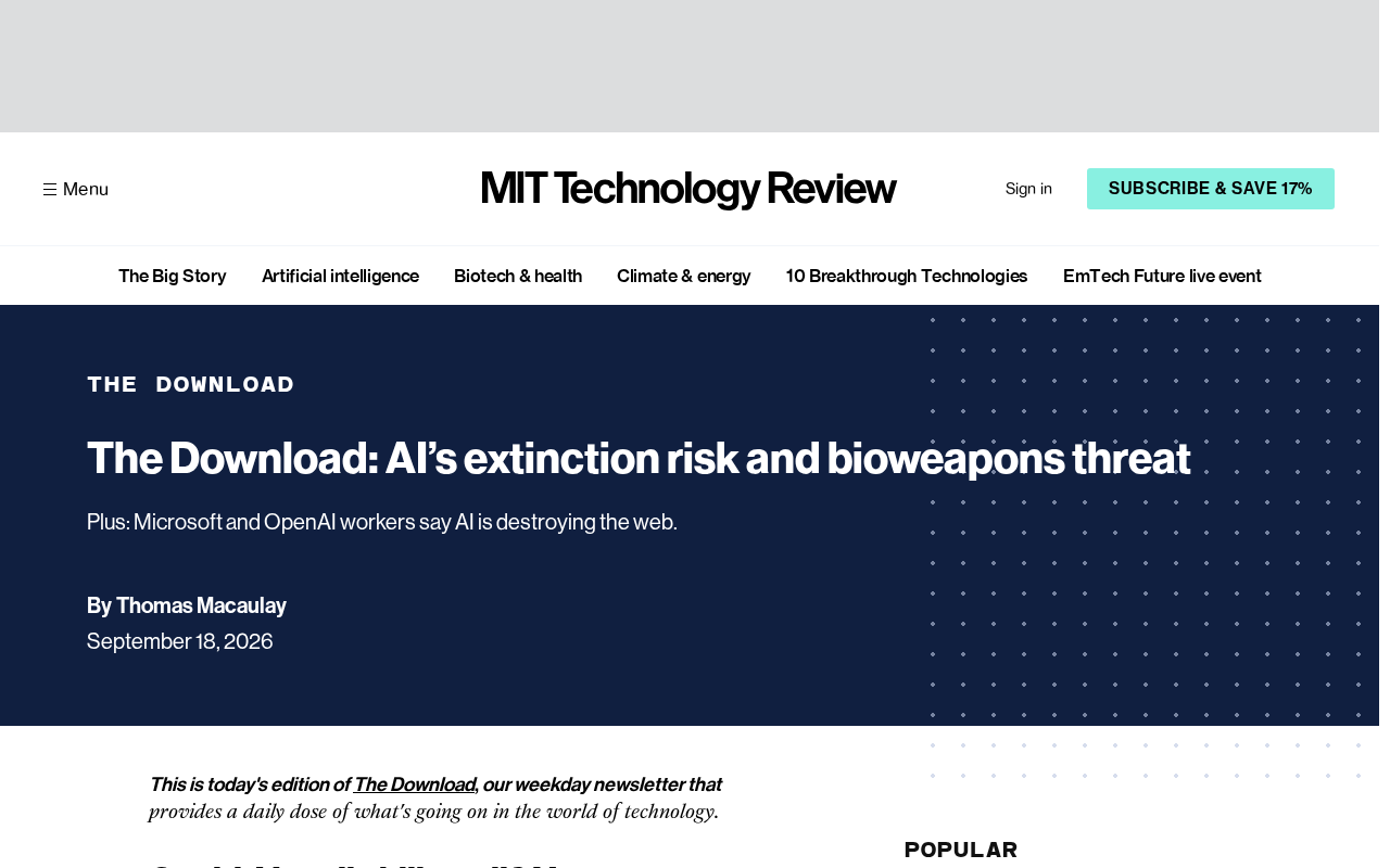 AI Extinction Risk and Bioweapon Threats: Real or Overhyped?