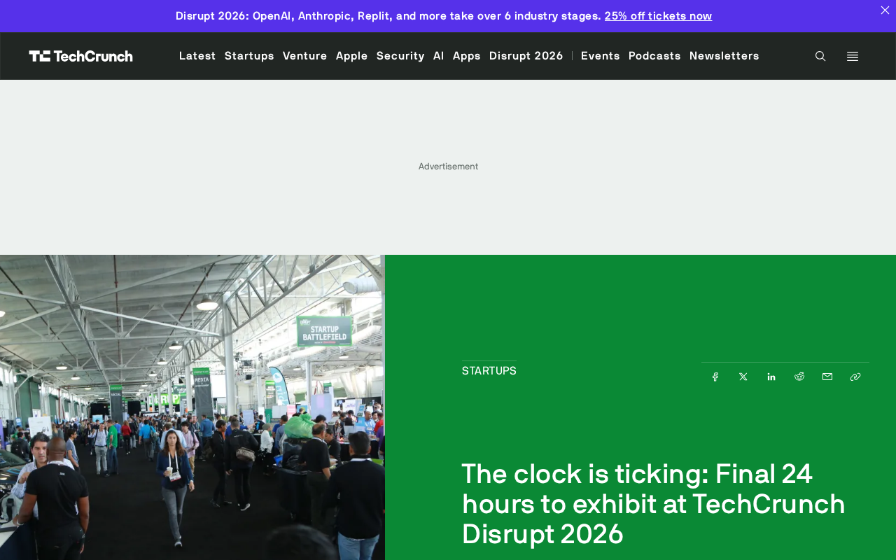 TechCrunch Disrupt 2026 Booth Registration Countdown: Last 24 Hours