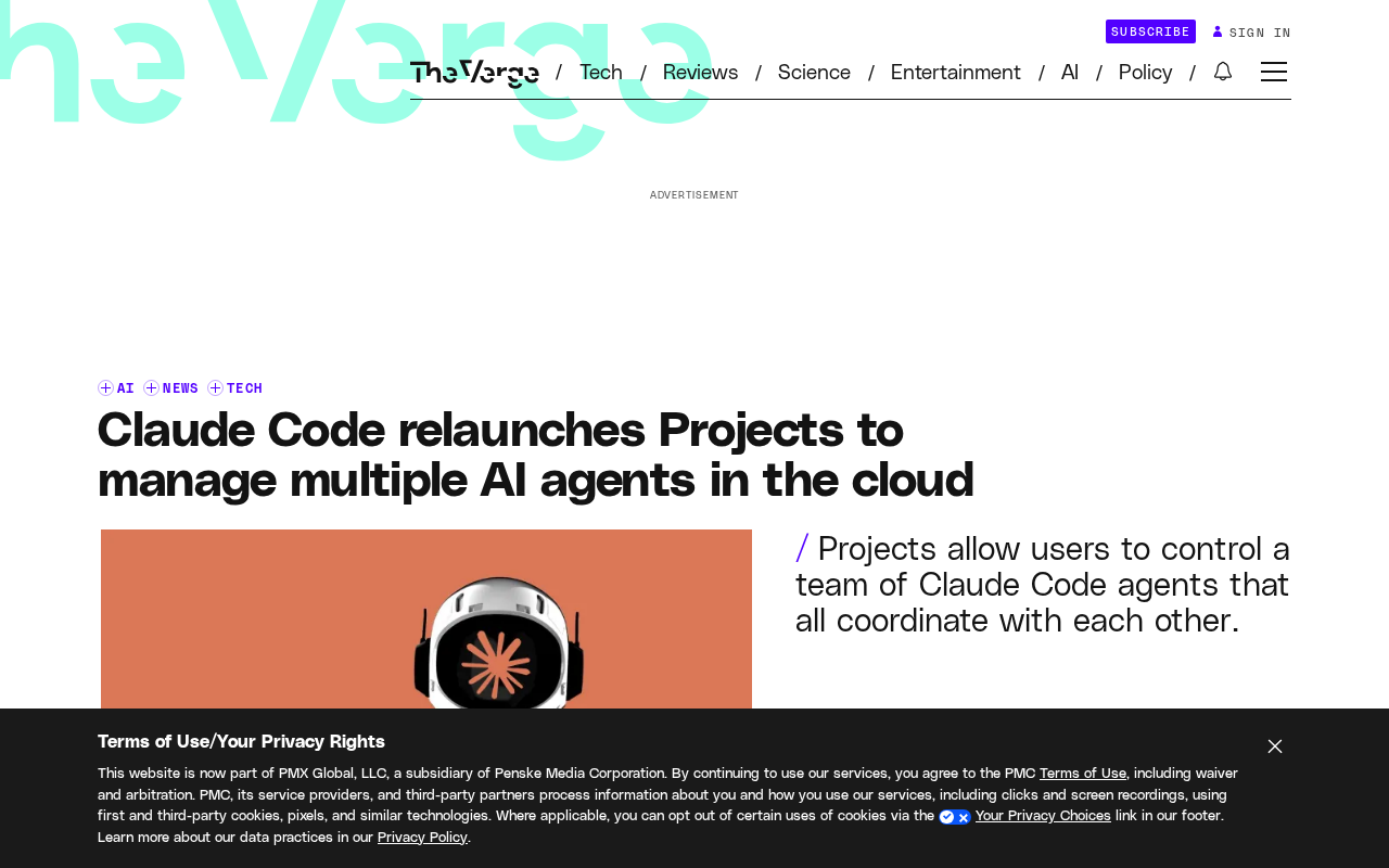 Claude Code Relaunches Projects: Managing Multi-Agent Collaboration in the Cloud