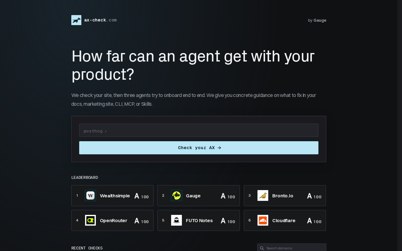 Ax-check: Test Whether Your Product Can Be Used by AI Agents
