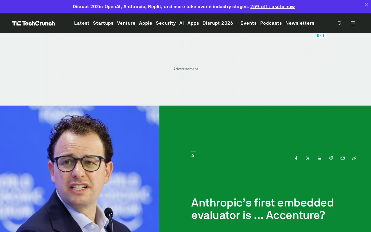 Accenture Becomes Anthropic's First Embedded Evaluator — What Does This Mean?