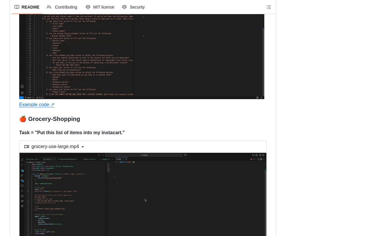 github source: browser-use/browser-use: 🌐 Make websites accessible for AI agents. Automate tasks online with ease.