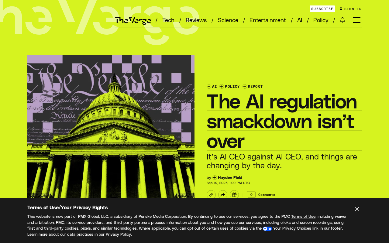 Latest developments in the AI regulation debate