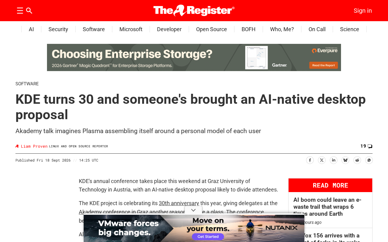KDE at 30: Reflections Sparked by an AI-Native Desktop Proposal